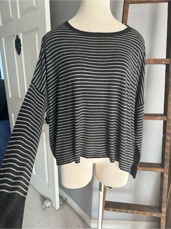 Eileen Fisher Sweaters - Eileen Fisher black and white Striped Knit Top, size large